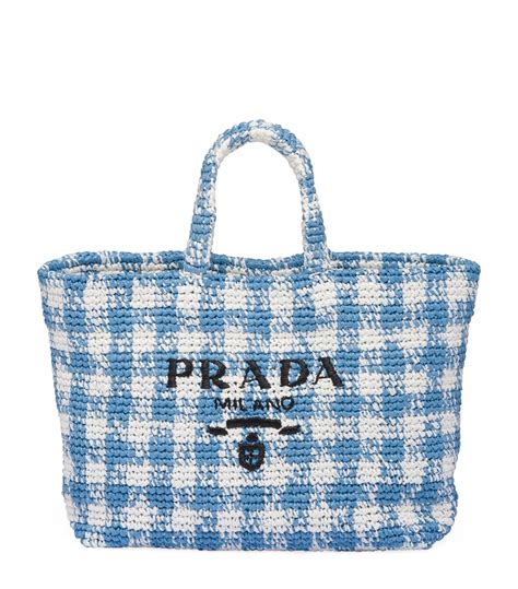 prada large crochet tote bag